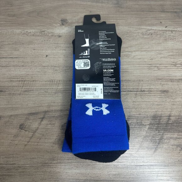 NWT UnderArmour UA Team Unisex Cushioned Crew Socks Size M/L (Royal Blue) - Picture 9 of 12